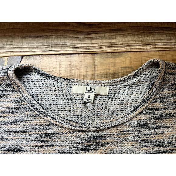 Designer YA LOS ANGELES Dolman Sleeve Crop Sweater Oversized Small Black Silver - Picture 4 of 6